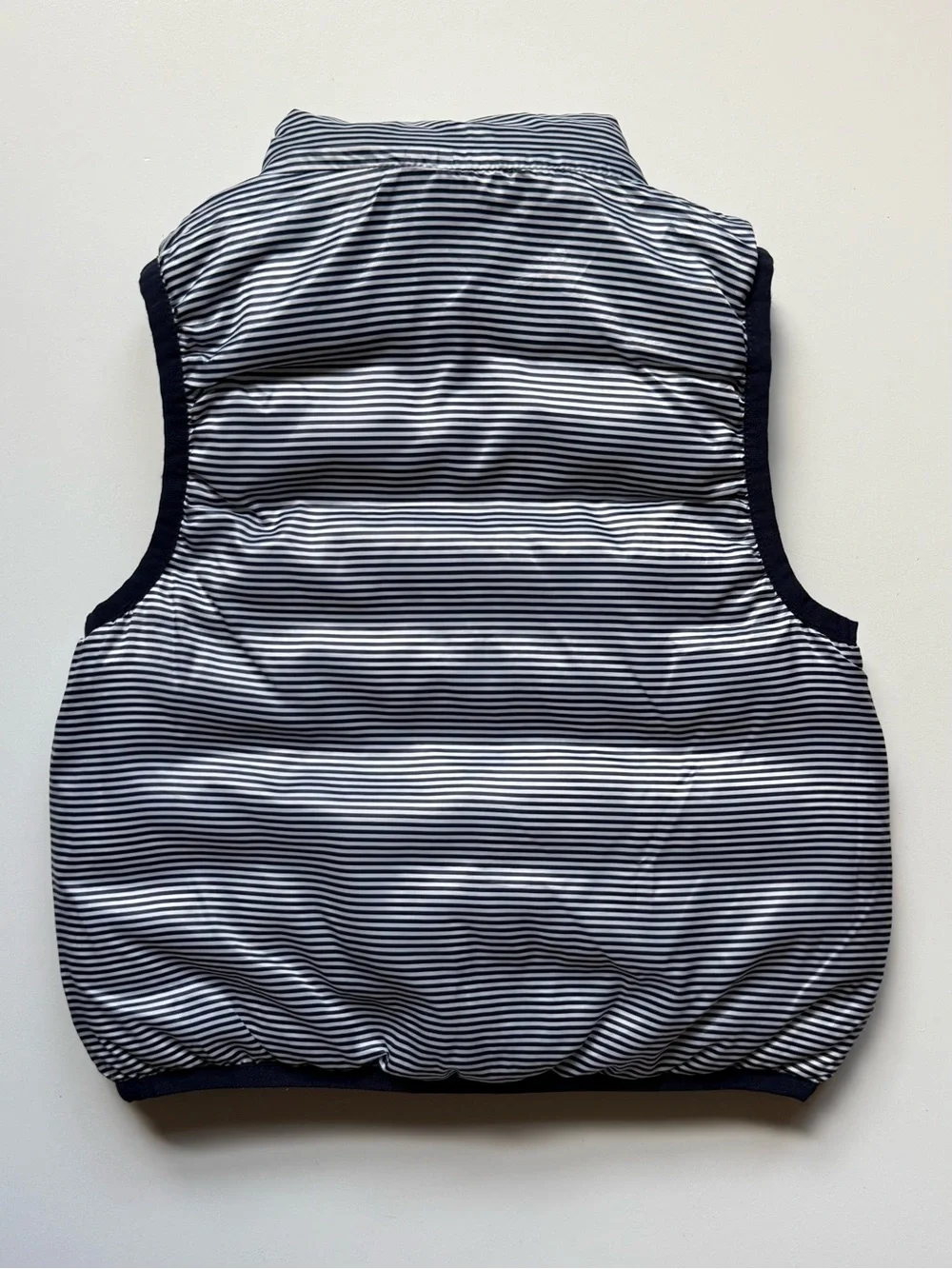 Petit Bateau Baby Unisex Reversible Quilted Puffer Vest - Navy & White - 18M